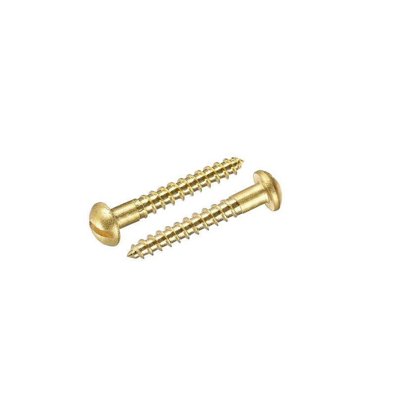 DIN 96 Slotted Round Head Single Thread Wood Screws