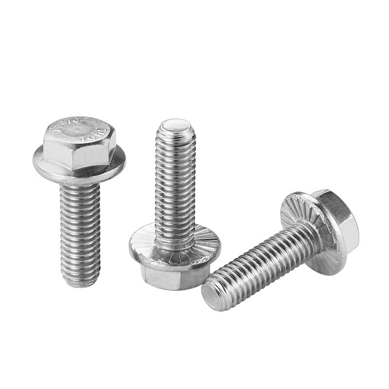 Hexagon flange bolts with teeths