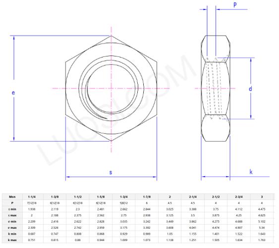 Heavy Hex Jam Nut