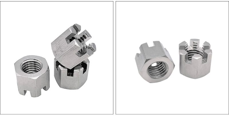 Hexagon slotted and castle nuts style 2