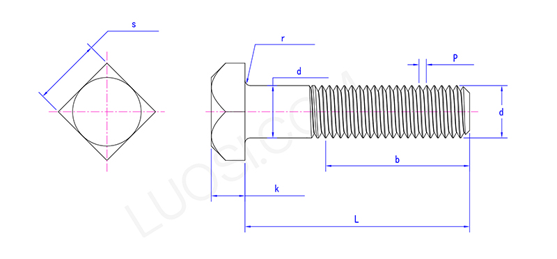 Grade Marked Square Head Bolt