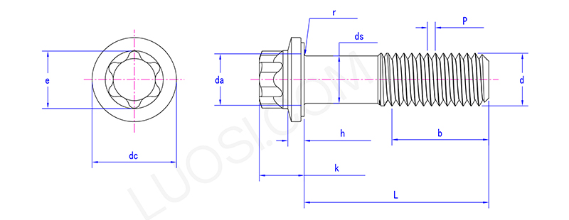 Integrated Flange Hexalobular Head Flange Bolts Integrated Flange Hexalobular Head Flange Bolts