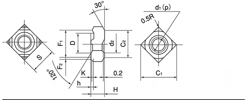 Weld Square Nut