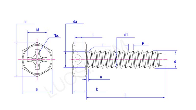 Cross Recessed Hexagon Bolts Indentation Cross Recessed Hexagon Bolts Indentation