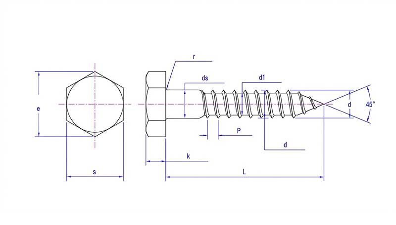 Hex Lag Wood Screw Bolt