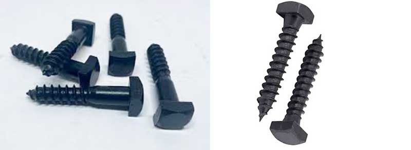 Robust Square Head Lag Screws Black Oxide Finish