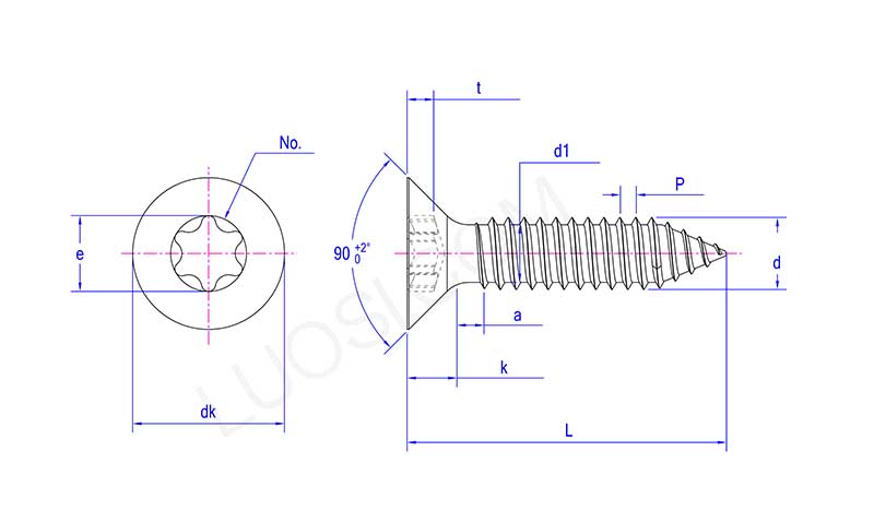 High Holding TX Flat Head Tapping Screws