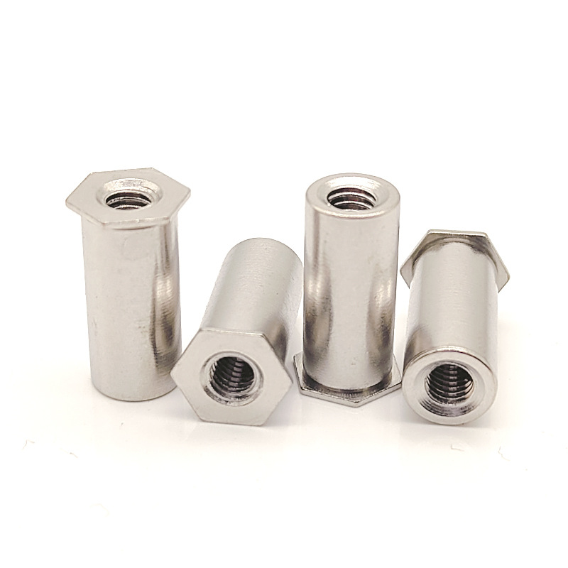 Zinc Blue Through Hole Hexagonal Rivet Nut